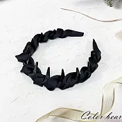 【卡樂熊】基本高顱頂齒梳造型髮箍- 緞面黑