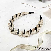 【卡樂熊】基本高顱頂齒梳造型髮箍- 緞面米