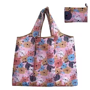 【JP生活館 】可折疊大容量購物袋環保袋 粉色貓咪