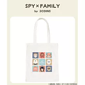 日本3COINS-<SPYxFamily> 強強聯手<期間限定>間諜家家酒聯名大容量可肩背帆布袋  白色