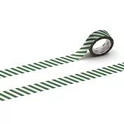 【日本mt和紙膠帶】1P Deco系列 ‧ 斜條紋/深綠色