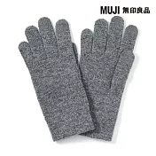 【MUJI 無印良品】美麗諾羊毛混內起毛觸控手套 FREE 灰色