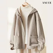 【AMIEE】舒適百搭輕感外套(KDCQ-396) M 燕麥色