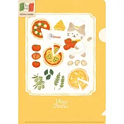 【日本Wa-Life】小廚房Viva Italia 資料夾A5 ‧ 披薩貓咪主廚