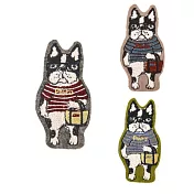 【Kusuguru Japan】日本眼鏡貓 胸針 相良刺繡絨毛立體造型胸針-Animal Mode系列-鬥牛犬款 -灰色