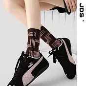 【JDS設計襪】精梳棉塗鴉設計襪  多邊形夢 紫黑色