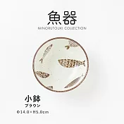 【日本Minoru】魚器 職人窯燒 陶瓷深盤14cm ‧ 棕