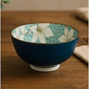 【日本野田】美濃燒｜木蓮 陶瓷飯碗11.5cm ‧ 藍