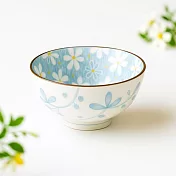 【日本野田】美濃燒｜Cosmos小花 陶瓷餐碗13cm ‧ 藍