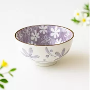 【日本野田】美濃燒｜Cosmos小花 陶瓷餐碗13cm ‧ 紫