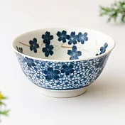 【日本野田】美濃燒｜千年櫻 陶瓷丼餐碗15cm ‧ 紺藍