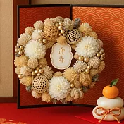 【日本Green House】日式新年迎春 精美裝飾花圈25.5cm ‧ 優雅花路
