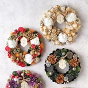 【日本Green House】日式新年迎春 精美裝飾花圈25.5cm ‧ 優雅花路