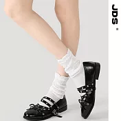 【JDS設計襪】精梳棉塗鴉設計襪    月影花藏 白色