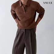 【AMIEE】純色針織打底上衣(男裝/KDTQ-107) M 棕色