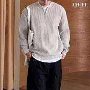 【AMIEE】痞帥寬鬆針織衫(男裝/KDTQ-Z85) M 灰色