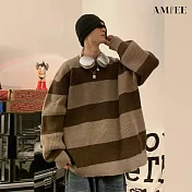 【AMIEE】日系復古針織衫(男裝/KDTQ-6301) M 咖色