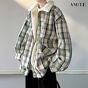 【AMIEE】羊羔毛美式復古外套(男裝/KDCQ-029) M 白色