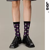 【JDS設計襪】精梳棉塗鴉設計襪 燦若螢火  黑紫