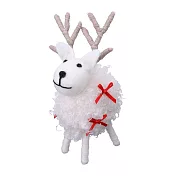 【日本Mark’s】Mocomoco Animal手工毛氈聖誕擺飾 ‧ 蝴蝶結馴鹿/白色