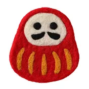 【日本Mark’s】干支招福毛氈造型杯墊 ‧ 達摩/紅色