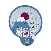 【Kusuguru Japan】日本眼鏡貓 扭扭扇 迷你折疊圓扇 抗UV補光扇-富土山系列 -NEKOMARUKE貓丸款