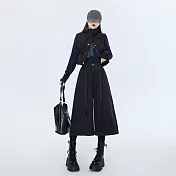 【MsMore】 韓版顯瘦燈芯絨休閒闊腿褲七八分靴褲# 126445 L 灰色