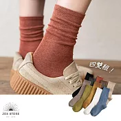 JDS.SOCKS 日系復古簡約素色棉襪  *  (四入組)