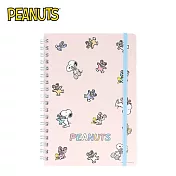 【日本正版授權】史努比 B6 方格筆記本 日本製  - 粉色款