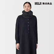 【MUJI 無印良品】再生聚酯纖維內絨毛刷毛保暖領圍 黑色