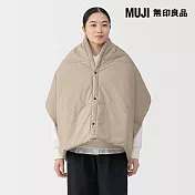 【MUJI 無印良品】撥水加工可攜式披肩 米色