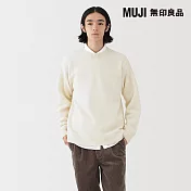 【MUJI 無印良品】男安地斯羊毛圓領針織衫 S 原色