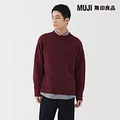 【MUJI 無印良品】男安地斯羊毛圓領針織衫 S 暗紅