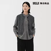 【MUJI 無印良品】女安地斯羊毛背心 S 墨灰