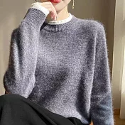 【MsMore】 假兩件拼接毛衣保暖舒適軟糯針織內搭上衣# 126620 FREE 銀色