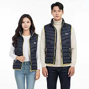 【遊遍天下】男女款可拆帽防潑水防風保暖90%羽絨背心  (GV22017) M 丈青