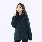 【遊遍天下】女款極暖GlobeTex防水防風保暖顯瘦羽絨外套(GJ23036) 3XL 丈青