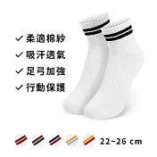 【MORINO 摩力諾】柔適棉足保護運動襪-短襪 台灣製 (白底-條紋隨機) 白色條紋隨機