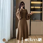 【Lockers 木櫃】赫本名媛小香風針織套裝 L114111702 褐色F