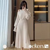 【Lockers 木櫃】赫本名媛小香風針織套裝 L114111702 杏色F