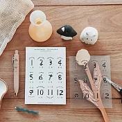 【右手超人】黑白字／月份貼紙