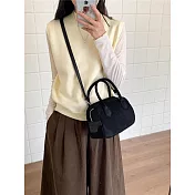 O-ni O-ni全新品精選優質皮革麂皮升級版大容量波斯頓包時尚名媛最愛款托特包(品質保證)(bag-6161) 黑色