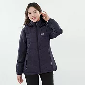 【遊遍天下】女款中長版顯瘦防風防潑90%羽絨外套 L 暗紫