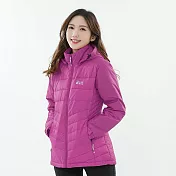 【遊遍天下】女款中長版顯瘦防風防潑90%羽絨外套 L 桃紅