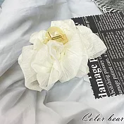 【卡樂熊】韓系蓬鬆亮紗造型鯊魚夾/抓夾- 白色