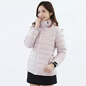 【遊遍天下】女款顯瘦中長版防潑水防風保暖羽絨外套(GJ22052) L 淺紫
