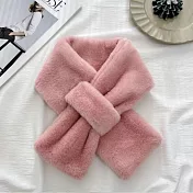 【唯蜜色】仿兔毛保暖加厚可愛百搭毛絨圍巾 粉色