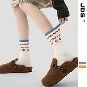 【JDS設計襪】珊瑚絨加厚保暖費爾島襪 雪境童話-狗狗