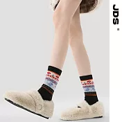 【JDS設計襪】珊瑚絨加厚保暖費爾島襪  暖絨冬日-黑