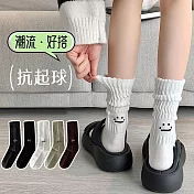 【AnZa】男女款運動休閒中筒襪短襪 (5入組)    圖片色